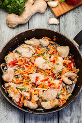 Pork in Chinese with vegetables
