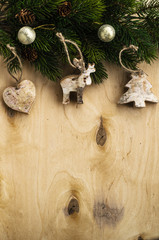 Christmas wooden background