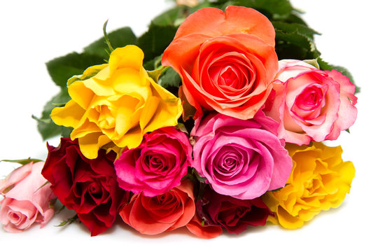 bouquet of colorful  roses