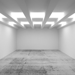 3d abstract architecture background. Empty room interior