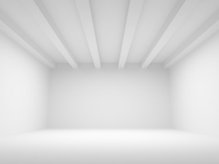 3d abstract white architecture background. Empty room interior