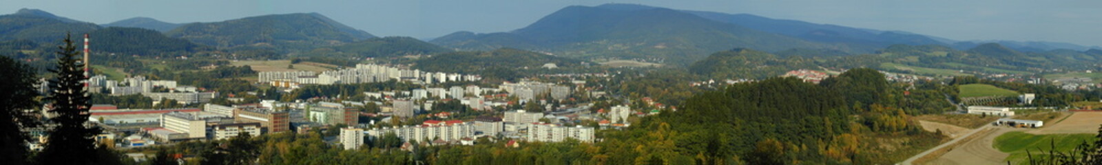 Fototapeta na wymiar Panorama of city Roznov pod Radhostem, Czech Republic