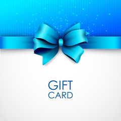 Bright vector card with bow