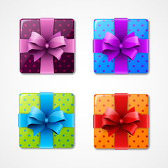 Set of colorful gift box icons