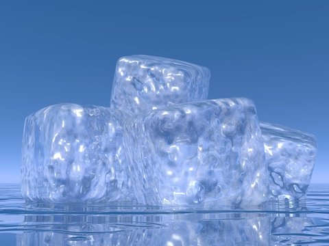 Ice cubes - 3D render
