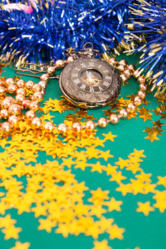 Christmas toys with clock