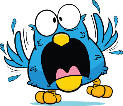 Cartoon Frantic Blue Bird