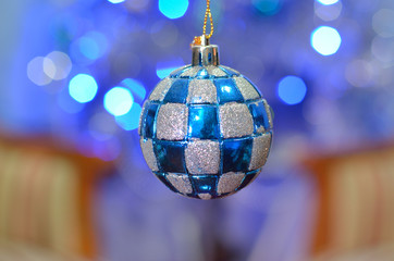 Fototapeta premium blue christmas ball