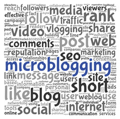 Microblog concept in word tag cloud