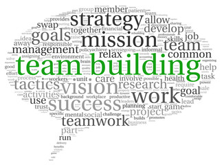 Teamwork concept in word tag cloud