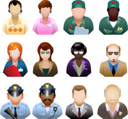 Corporation people icon set