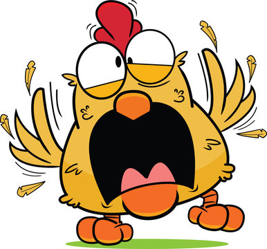 Cartoon Frantic Brown Chicken