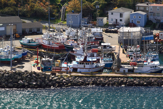 Dock For Fishing Boats In Harbor Of St. John's Newfoundland.