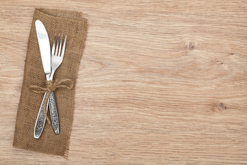 Silverware or flatware set of fork and knife