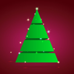 Christmas tree green tape infographics. Vector illustration