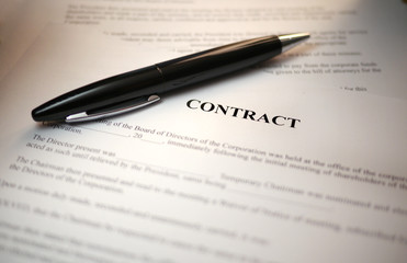 pen on a contract
