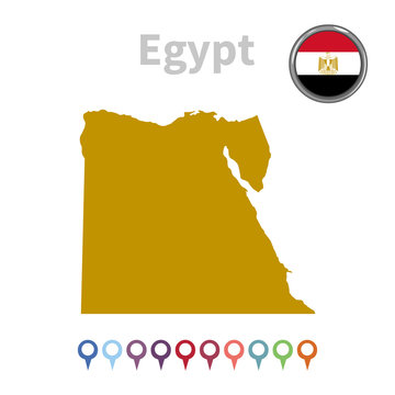 vector map and flag of Egypt