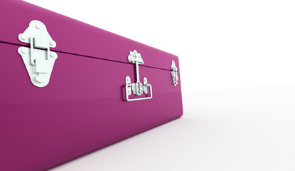 Pink suite case concept rendered isolated