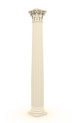 Historic column isolated on white