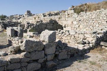 Ancient Thera on Santorini  island in Greece.