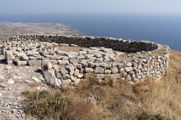 Ancient Thera on Santorini island in Greece.