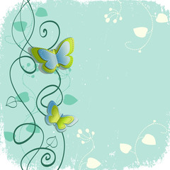 Fototapeta na wymiar Abstract background with butterflies