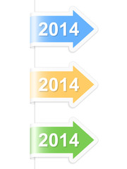 New Year 2014 labels. Vector illustration