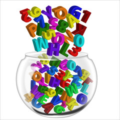 alphabets and numbers pot