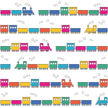 colorful trains pattern