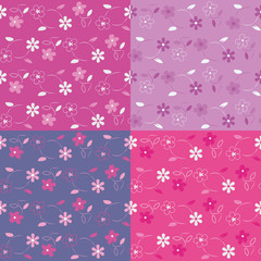 Fototapeta na wymiar colorful flowers pattern collection