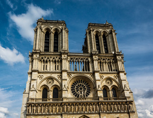 Fototapeta na wymiar Notre Dame de Paris Cathedral on Cite Island, France