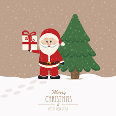 christmas hold gift snowy winter background