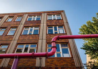 Fototapeta premium House Facade and Water Pipes in Berlin, Germany