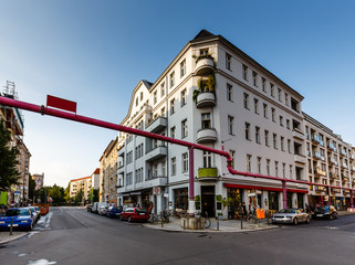 Naklejka premium Street and Crossroads in the Center of Berlin, Germany