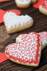 Heart shaped cookies baked on Valentine's Day