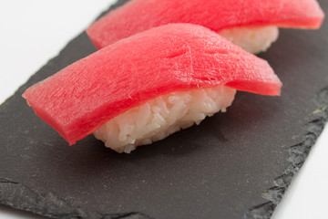 tuna sushi nigiri isolated