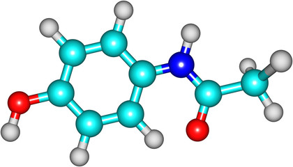 Obraz premium Paracetamol molecular model