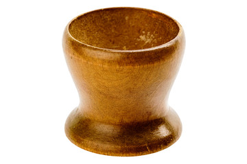 Brown empty wooden egg cup