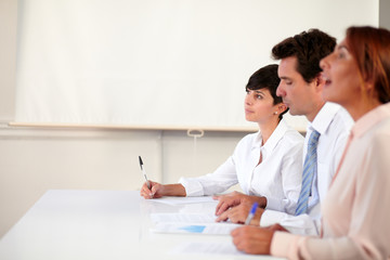 Business team working on a meeting