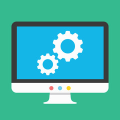 Vector Gears on Display Icon