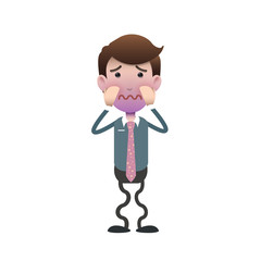 Fear businessman isolated over white background