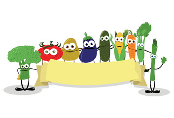 Funny Veggies Banner