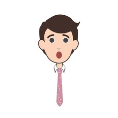 Young man surprised over white background.