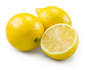 Lemons on a white background. Fruit isolated