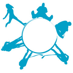 silhouettes of winter sports