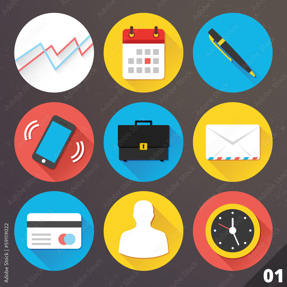 Poster vector icons for web and mobile applications. set 1.