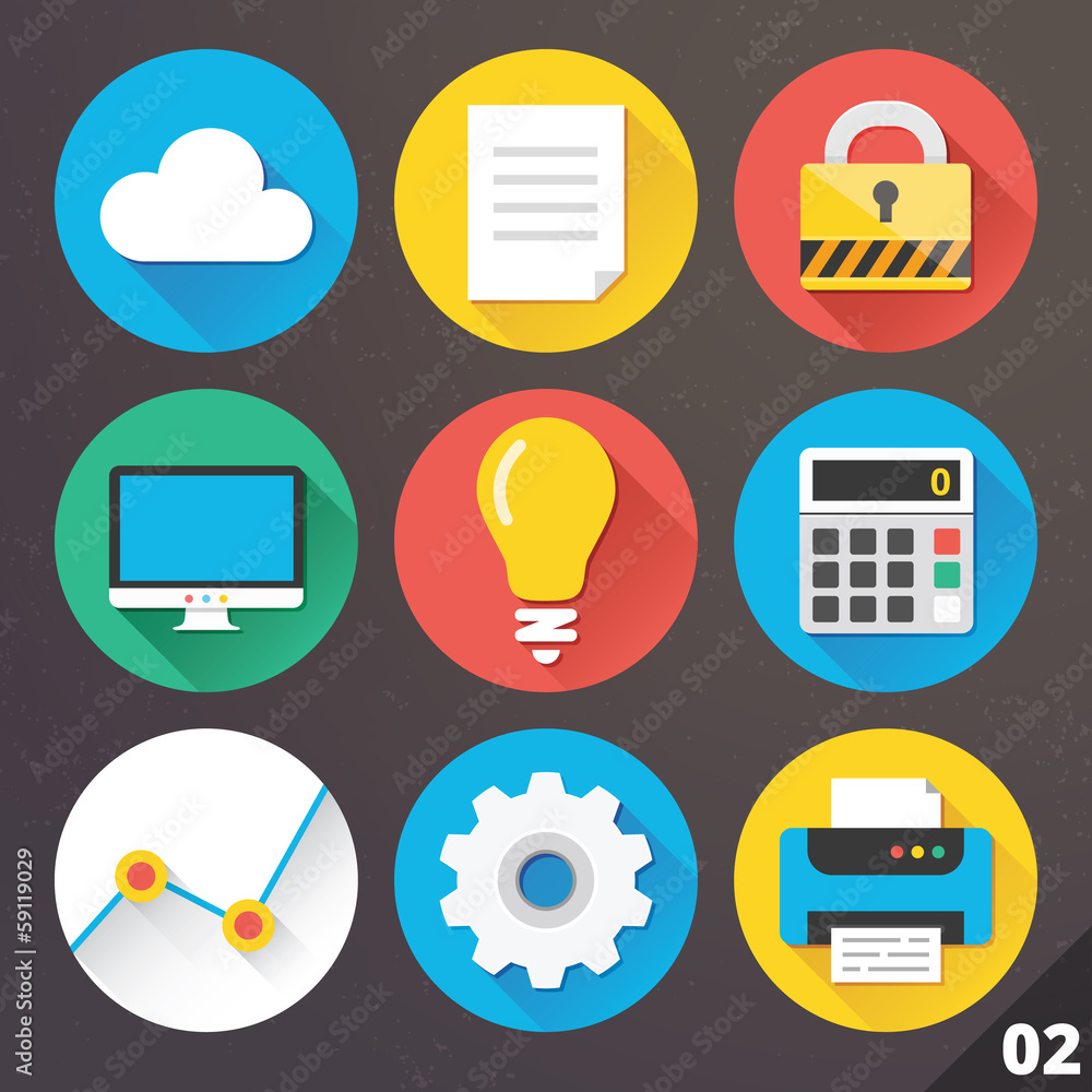 Poster vector icons for web and mobile applications. set 2.