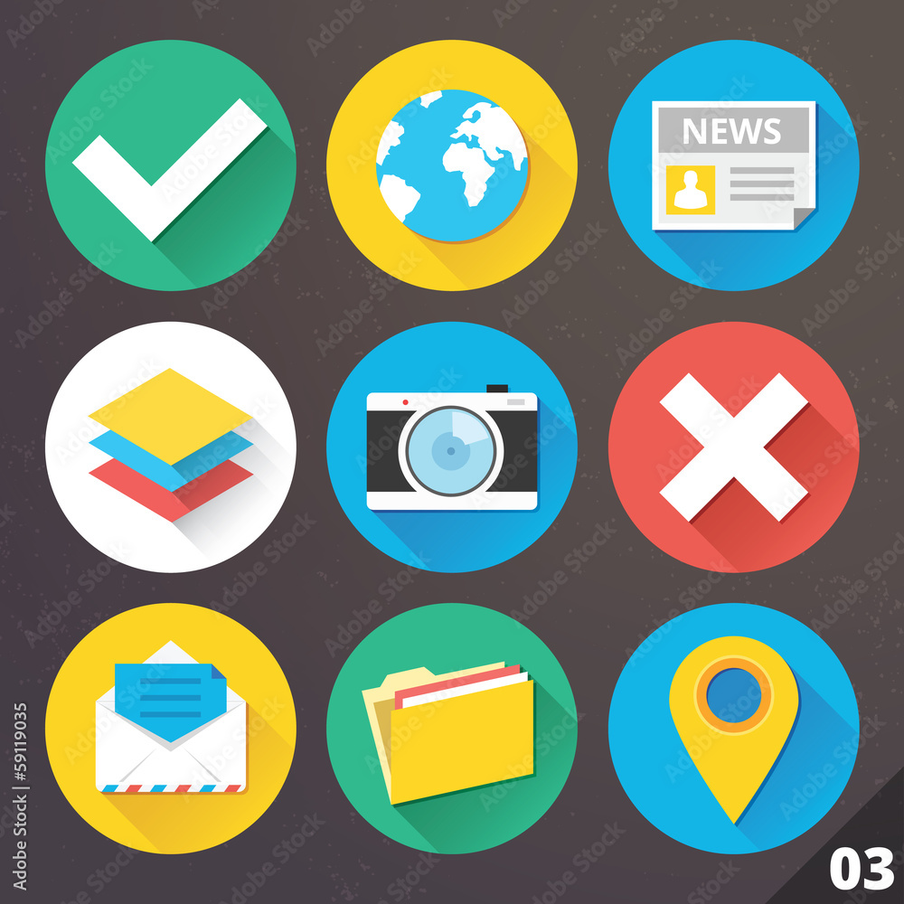 Poster vector icons for web and mobile applications. set 3.