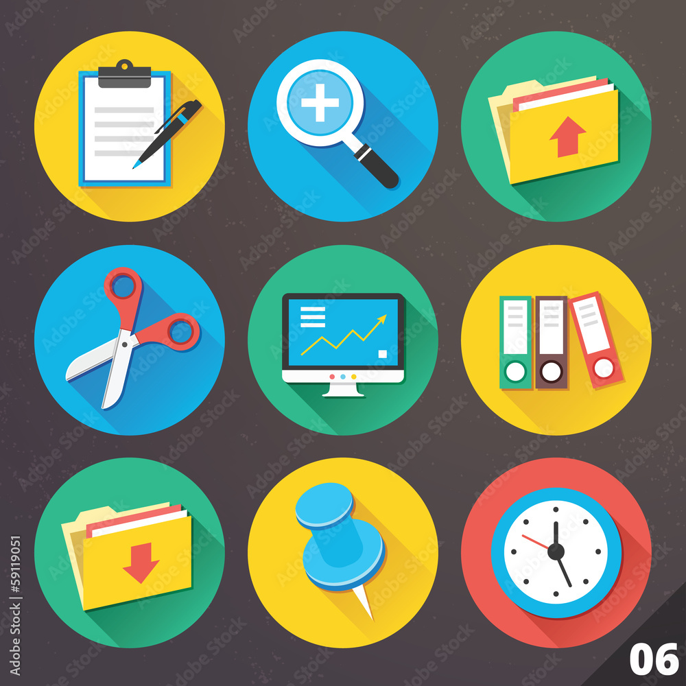 Poster vector icons for web and mobile applications. set 6.