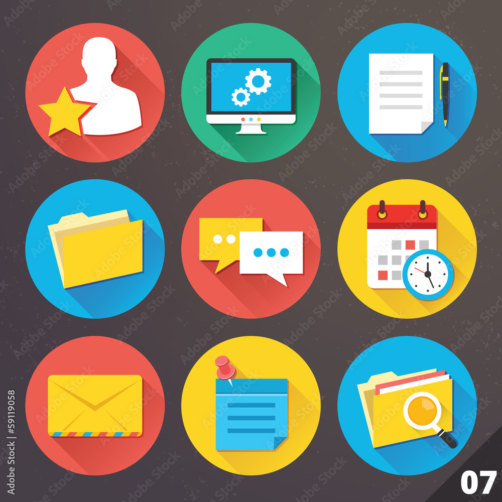 Poster vector icons for web and mobile applications. set 7.